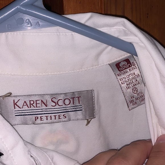 Vintage Karen Scott Halloween Button Down Size Petite Small - Picture 3 of 9